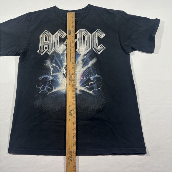ACDC Ballbreaker Glitter Unisex Faded Black Band Tee Crew T-shirt Rock Sz M - Picture 4 of 8